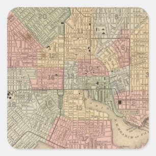 Adesivo Quadrado Mapa Baltimore de Mitchell