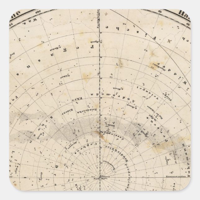 Adesivo Quadrado mapa celestial (Frente)