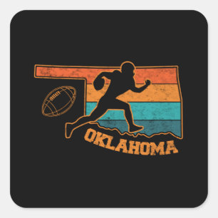 Adesivo Quadrado Mapa Colorido do Campo de Estado de Oklahoma