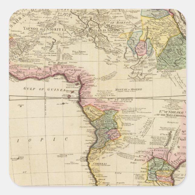 Adesivo Quadrado Mapa da África (Frente)