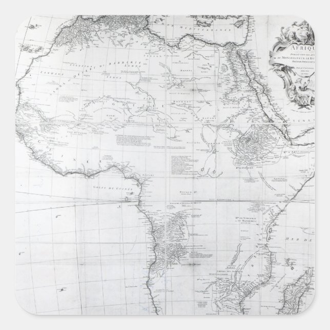 Adesivo Quadrado Mapa da África (Frente)