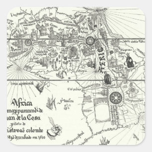 Adesivo Quadrado Mapa da África   1500
