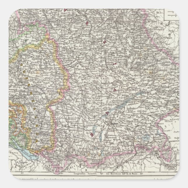 Adesivo Quadrado Mapa da Alemanha (Frente)