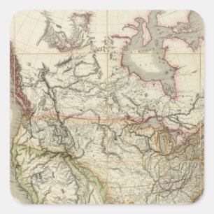 Adesivo Quadrado Mapa da América do Norte 4