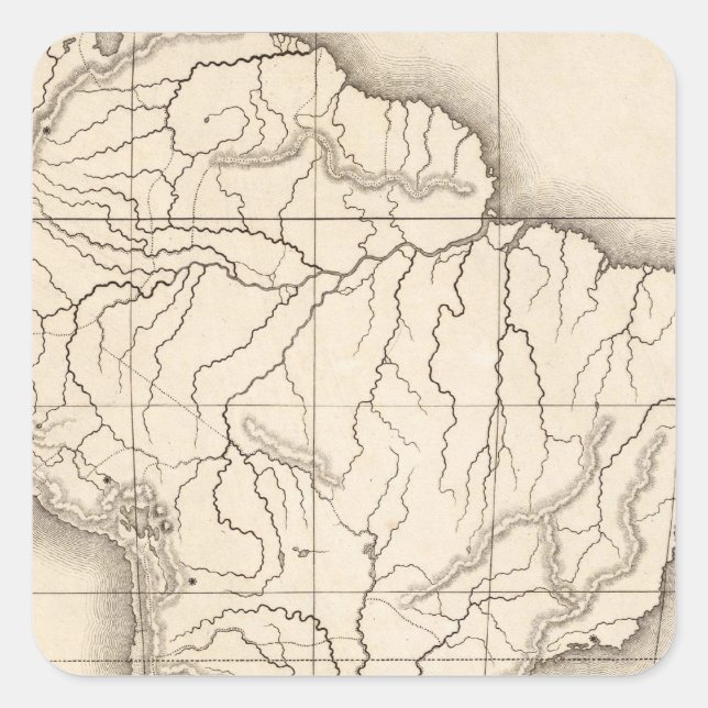 Adesivo Quadrado Mapa da América do Sul (Frente)