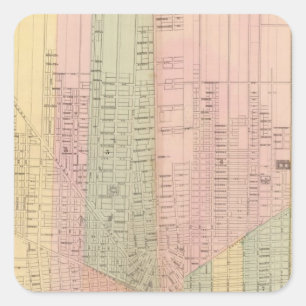 Adesivo Quadrado Mapa da cidade de Detroit