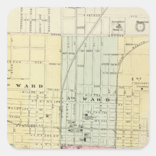 Adesivo Quadrado Mapa da cidade de Springfield