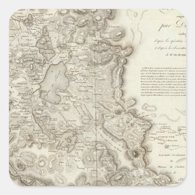 Adesivo Quadrado mapa da cidade do México (Frente)