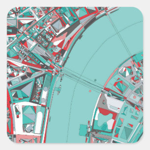 Adesivo Quadrado Mapa da estrutura da cidade de Londres