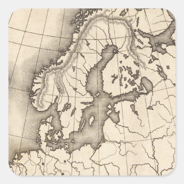 Adesivo Quadrado Mapa da Europa (Frente)