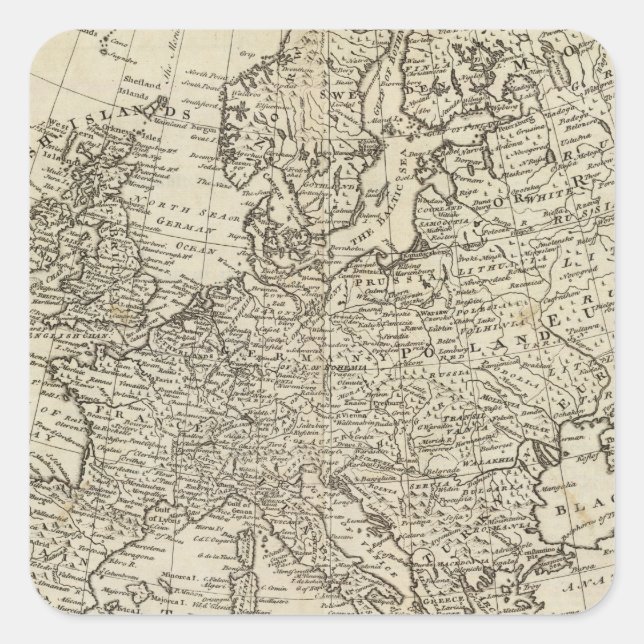 Adesivo Quadrado Mapa da Europa 3 (Frente)