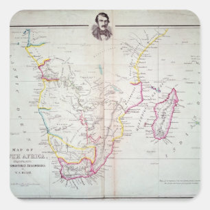 Adesivo Quadrado Mapa da ilustração de África do Sul