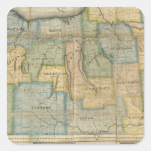 Adesivo Quadrado Mapa da parte ocidental do estado de New York