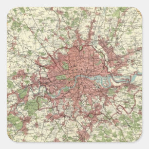 Adesivo Quadrado Mapa da região de Londres