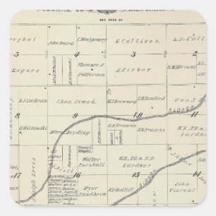 Adesivo Quadrado Mapa da seção de T22S R25E Tulare County