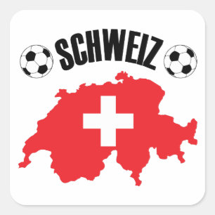 Adesivo Quadrado Mapa da Suiça do Futebol Schweiz