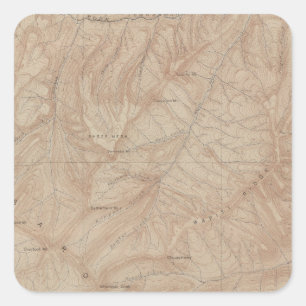 Adesivo Quadrado Mapa da topografia, peça nacional de Yellowstone,