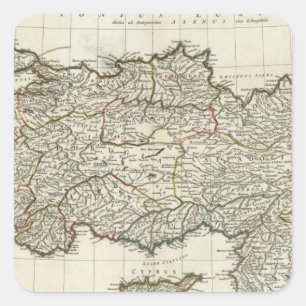 Adesivo Quadrado Mapa da Turquia