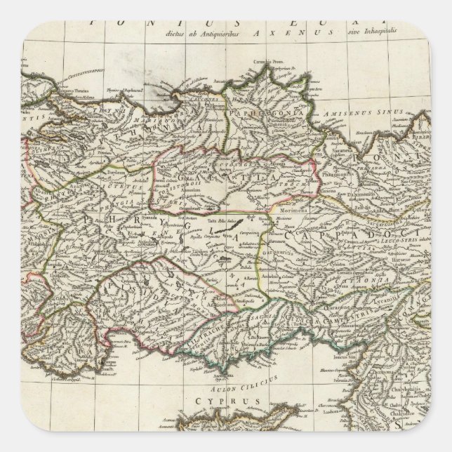 Adesivo Quadrado Mapa da Turquia (Frente)