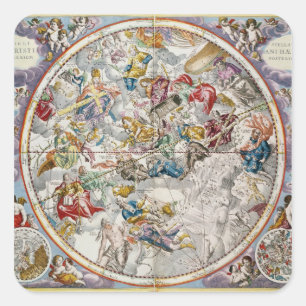 Adesivo Quadrado Mapa das constelações cristãs, como descrito