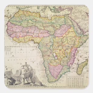 Adesivo Quadrado Mapa de África