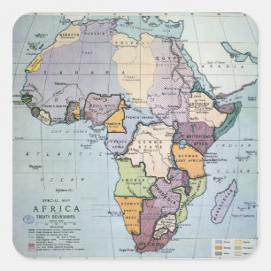 Adesivo Quadrado Mapa de África que mostra os limites do Tratado,