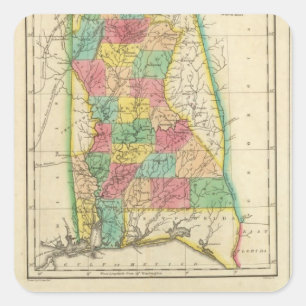 Adesivo Quadrado Mapa de Alabama