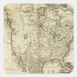 Adesivo Quadrado Mapa de America do Norte