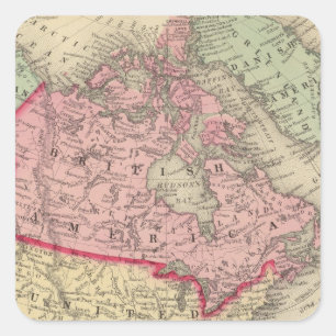 Adesivo Quadrado Mapa de America do Norte