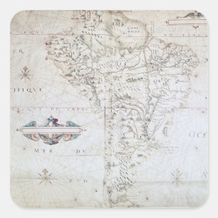 Adesivo Quadrado Mapa de Ámérica do Sul