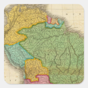 Adesivo Quadrado Mapa de Ámérica do Sul 4