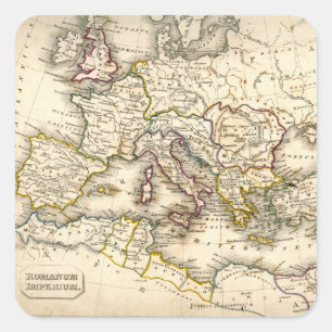 Adesivo Quadrado Mapa de Antquie de romano antigo