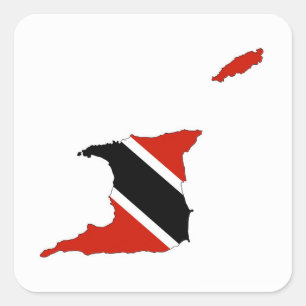 Adesivo Quadrado mapa de bandeira do país trinidad tobago