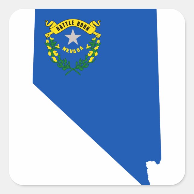 Adesivo Quadrado Mapa De Bandeiras De Nevada (Frente)