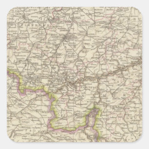 Adesivo Quadrado Mapa de Bélgica e de Luxembourg