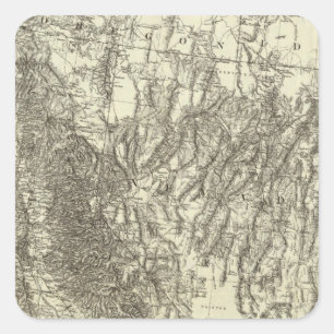 Adesivo Quadrado Mapa de Califórnia e de Nevada