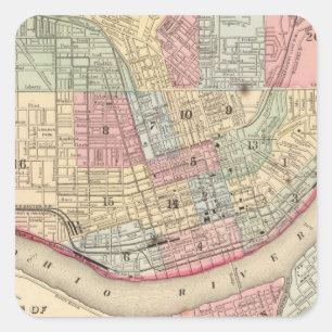 Adesivo Quadrado Mapa de Cincinnati por Mitchell