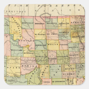 Adesivo Quadrado Mapa de Dakota