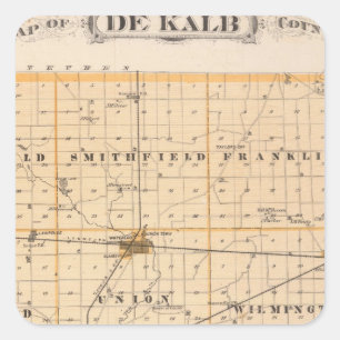 Adesivo Quadrado Mapa de De Kalb Condado