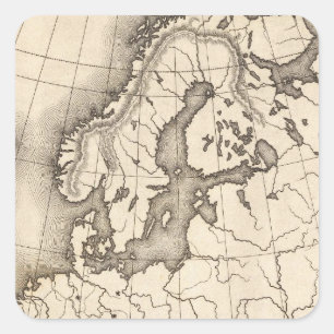 Adesivo Quadrado Mapa de Europa