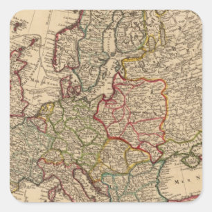 Adesivo Quadrado Mapa de Europa