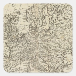 Adesivo Quadrado Mapa de Europa 3