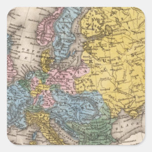 Adesivo Quadrado Mapa de Europa 4
