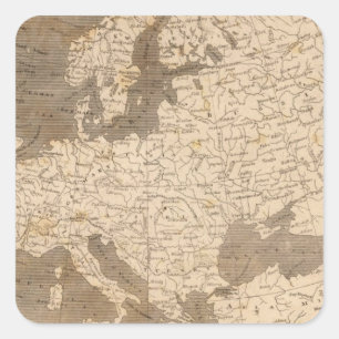 Adesivo Quadrado Mapa de Europa por Arrowsmith