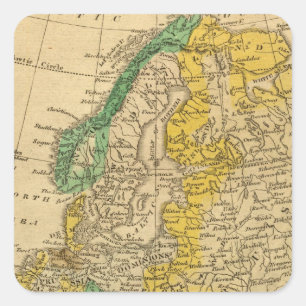Adesivo Quadrado Mapa de Europa por Worcester