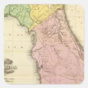 Adesivo Quadrado Mapa de Florida 2