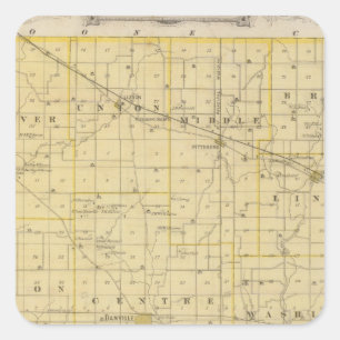 Adesivo Quadrado Mapa de Hendricks County