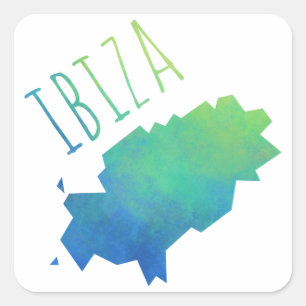 Adesivo Quadrado Mapa de Ibiza