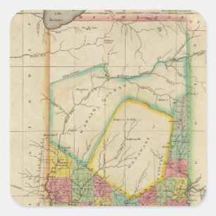 Adesivo Quadrado Mapa de Indiana