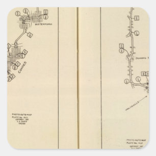 Adesivo Quadrado Mapa de índice Albany, Primaveras Saratoga